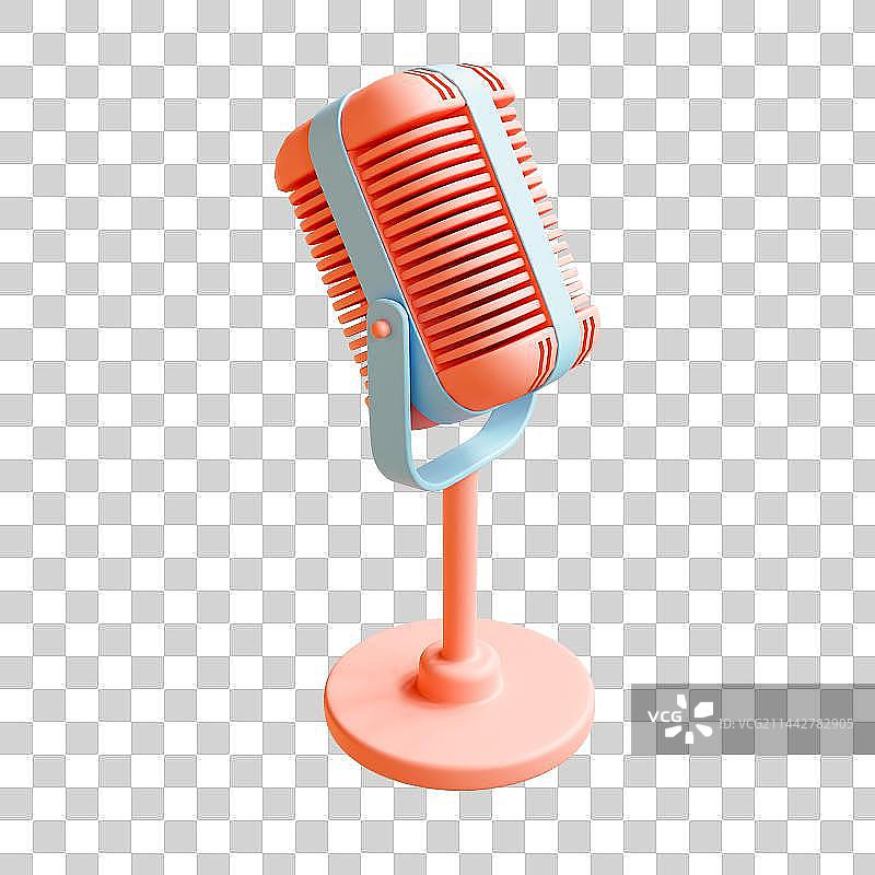 3D立体麦克风元素图片素材