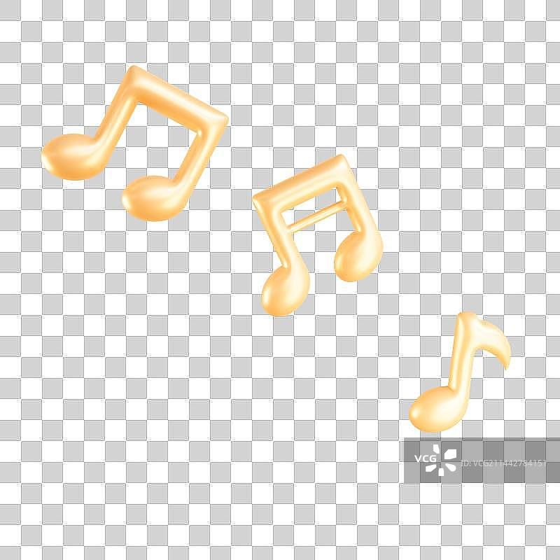 3D立体音符元素图片素材