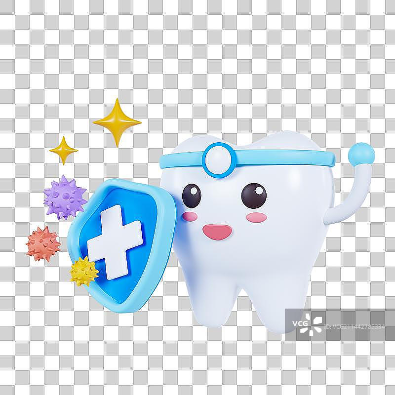 3D立体牙齿卫生元素图片素材