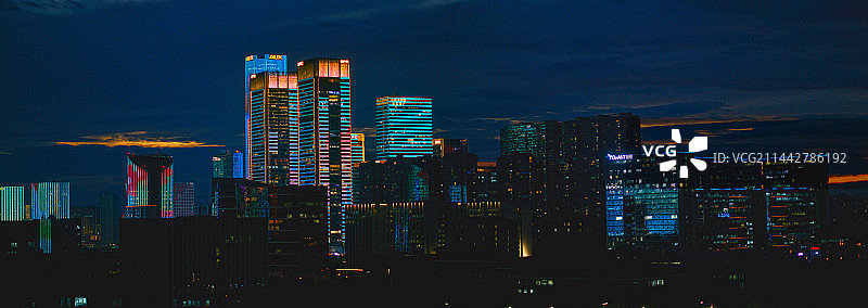 杭州未来科技城夜景图片素材