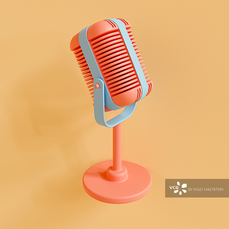 3D立体话筒插画图片素材