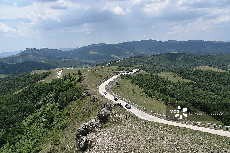 承德丰宁千松坝国家森林公园天路图片素材
