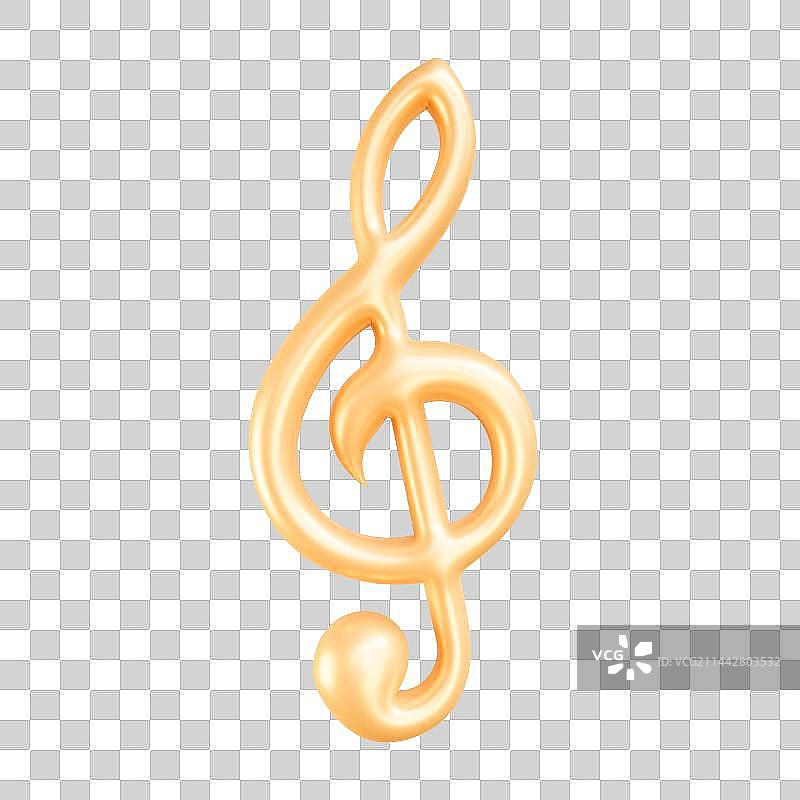 3D立体金色音乐符号元素图片素材