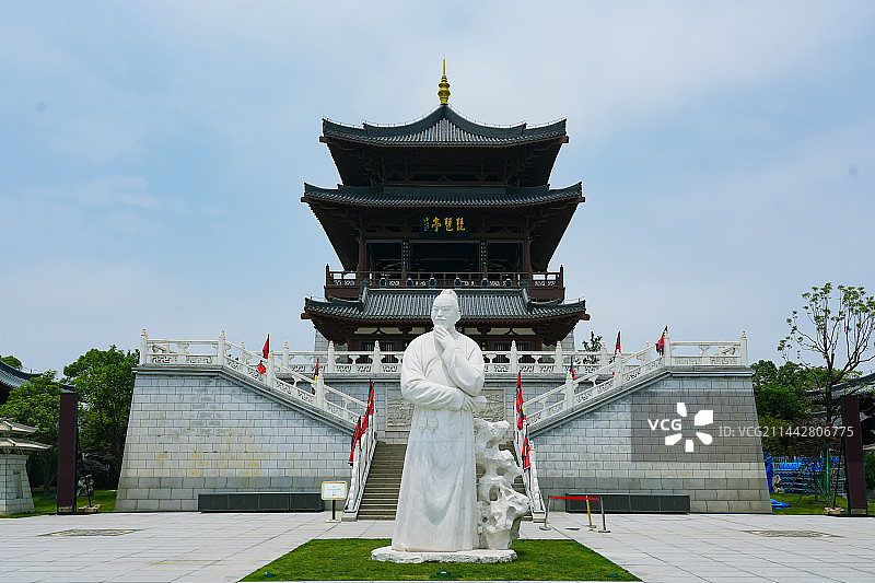 唐代诗人白居易塑像 江西省九江市琵琶亭，图片素材