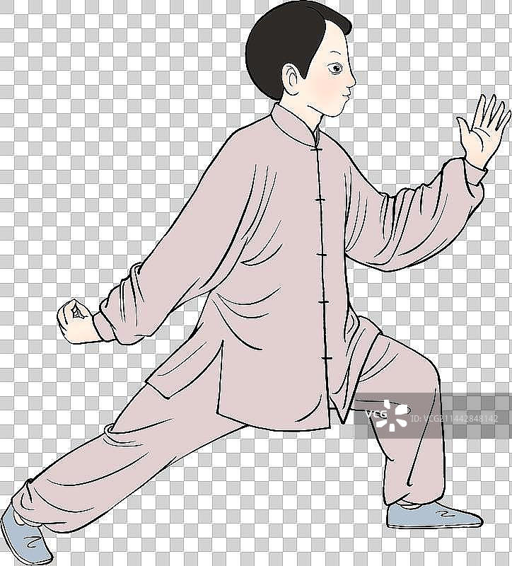 太极拳双峰贯耳传统养生锻炼身体健康功法人物元素21图片素材