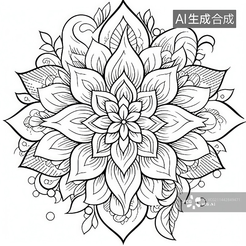 【AI数字艺术】精细的曼陀罗绘画禅绕图案图片素材