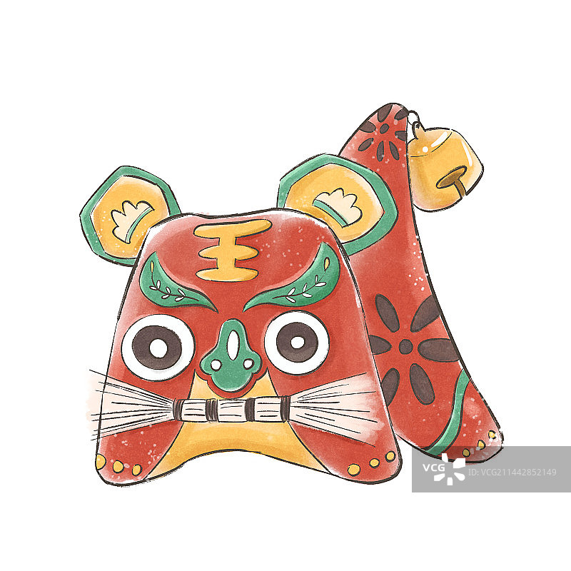 非遗红色布老虎图片素材