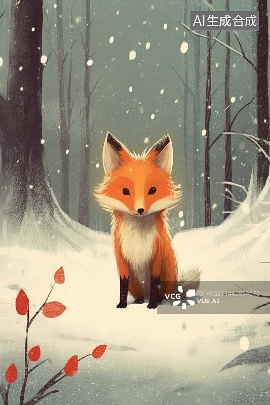 【AI数字艺术】狐狸插画图片素材