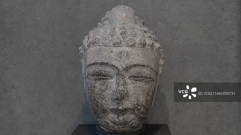 北京石刻博物馆元代佛头图片素材