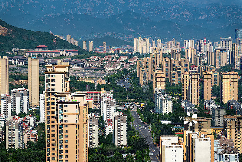 青岛李沧区广水路两侧居民区图片素材