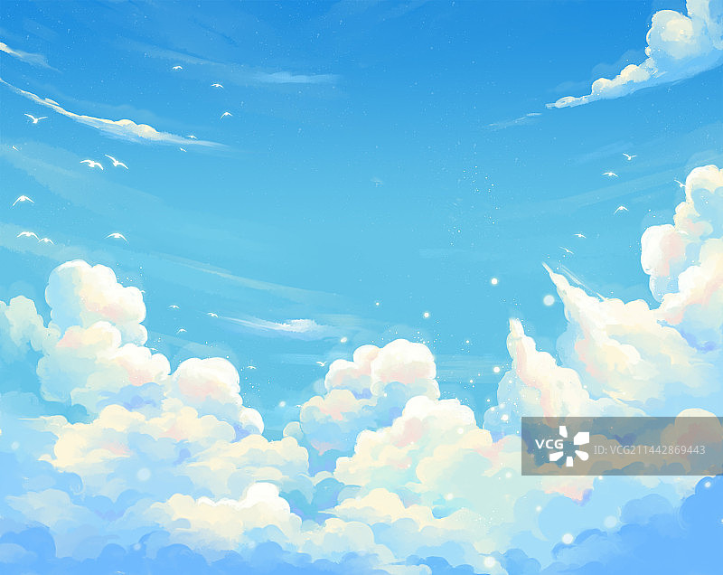 治愈系天空云朵之境图片素材