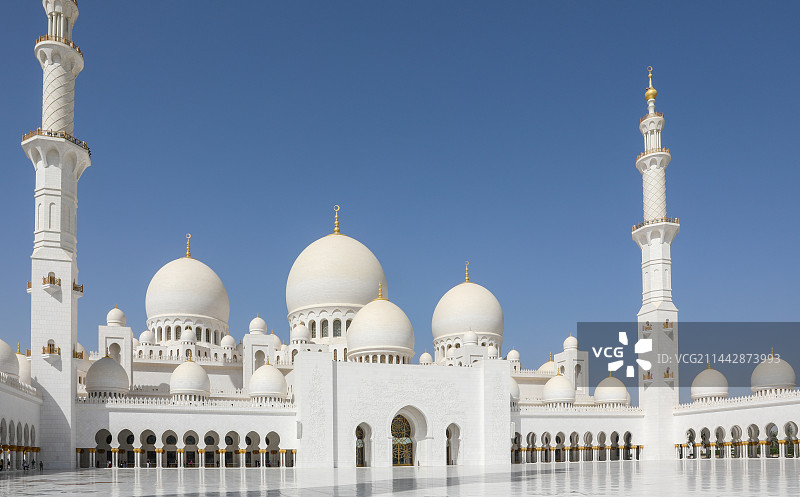亚洲阿联酋阿布扎比谢赫扎耶德清真寺图片素材