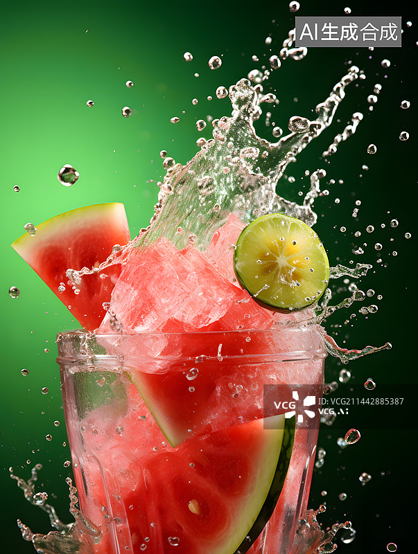 【AI数字艺术】水果西瓜汁果汁图片素材