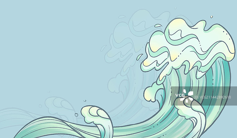 浪花插画图片素材