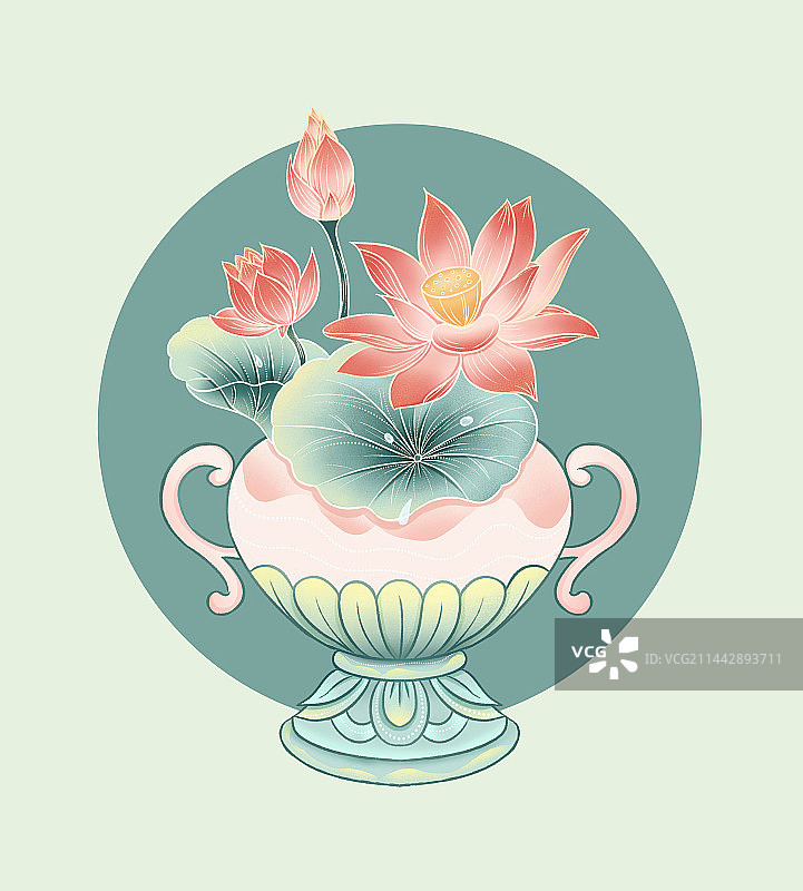 国风荷花图片素材