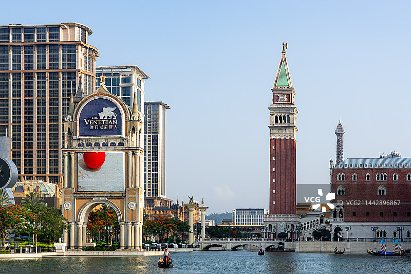 中国澳门威尼斯人度假村酒店娱乐城建筑风光图片素材