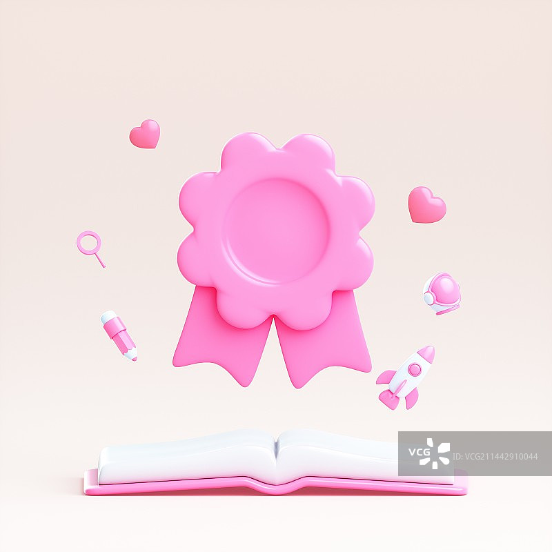 3D渲染的卡通风格的教育概念图图片素材