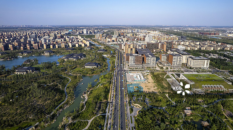 雄安新区容东安置区道路建设航拍图图片素材