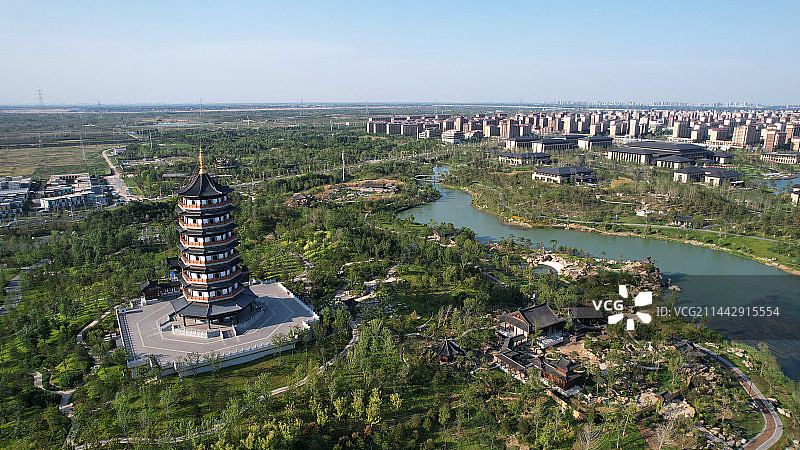 雄安新区悦容公园北苑航拍图图片素材