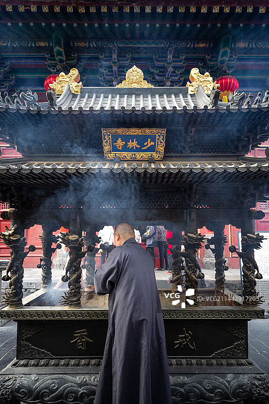 河南嵩山少林寺景色，山门，全景图片素材