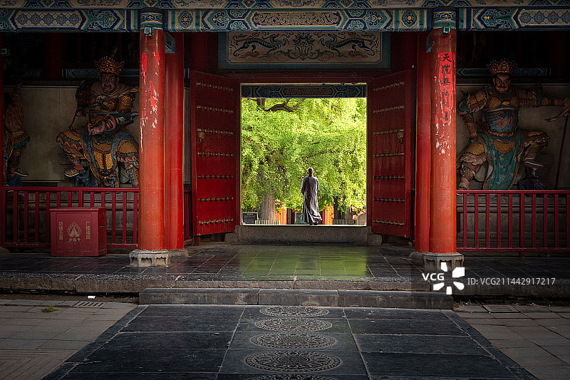 河南嵩山少林寺景色，山门，全景图片素材