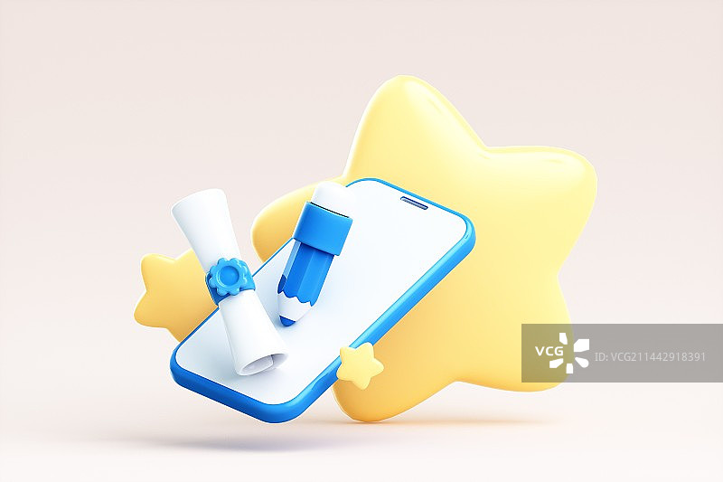 3D渲染的卡通教育元素图片素材