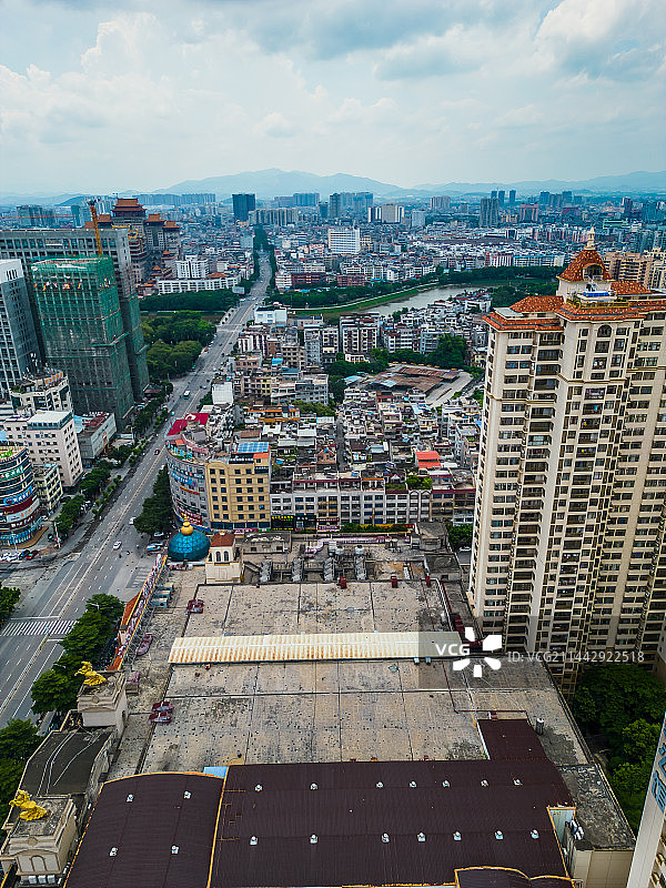 航拍广西玉林房地产图片素材