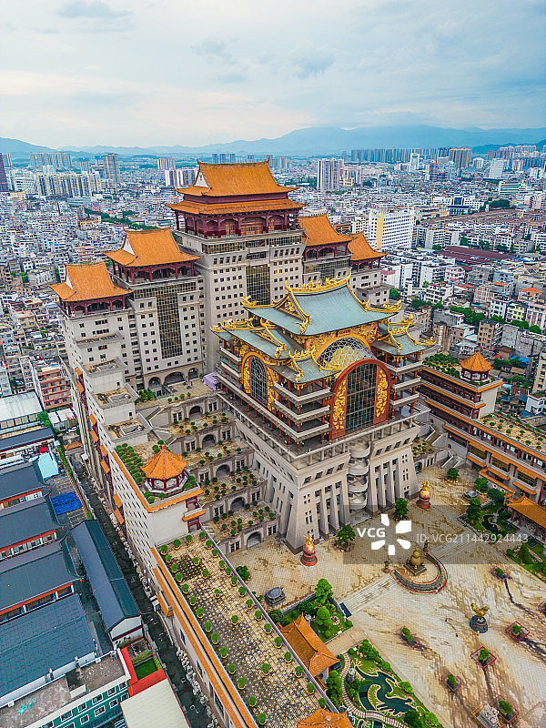 航拍广西玉林云天文化城云天宫图片素材