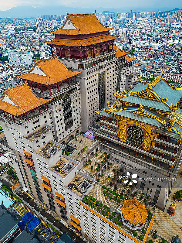 航拍广西玉林云天文化城云天宫图片素材