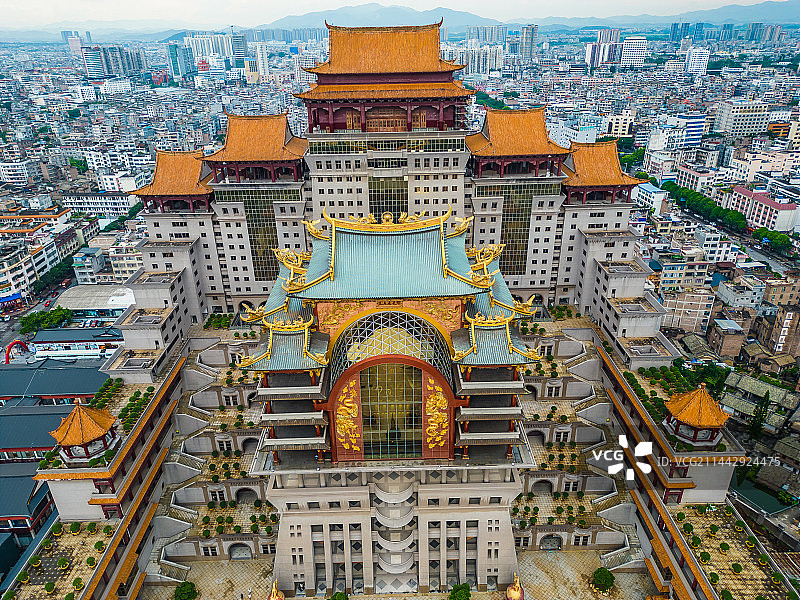 航拍广西玉林云天文化城云天宫图片素材