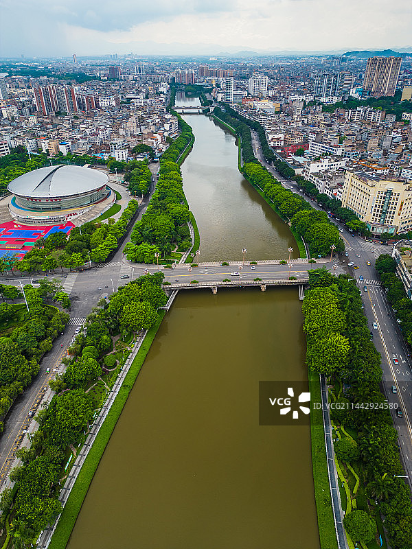 航拍广西玉林体育中心图片素材