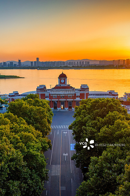 南京中山码头 落日图片素材