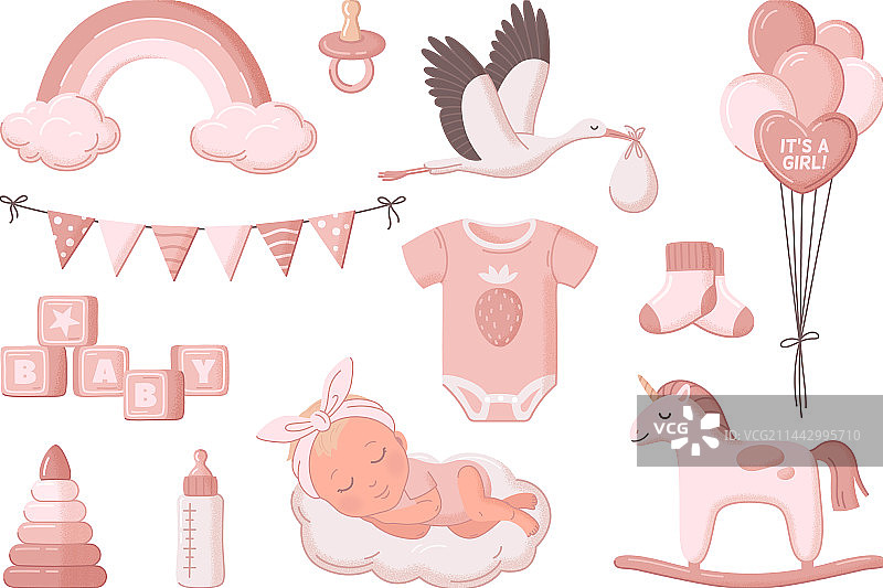 女宝宝欢迎套装图片素材