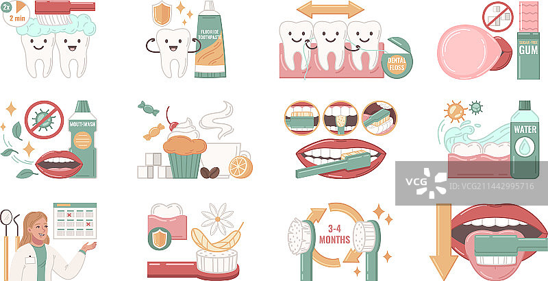 牙科保健组合图片素材