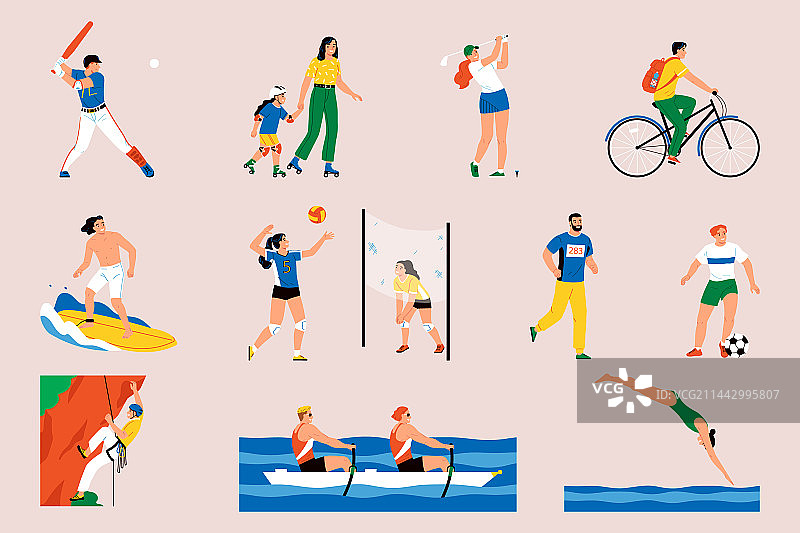夏季运动项目图标合集图片素材