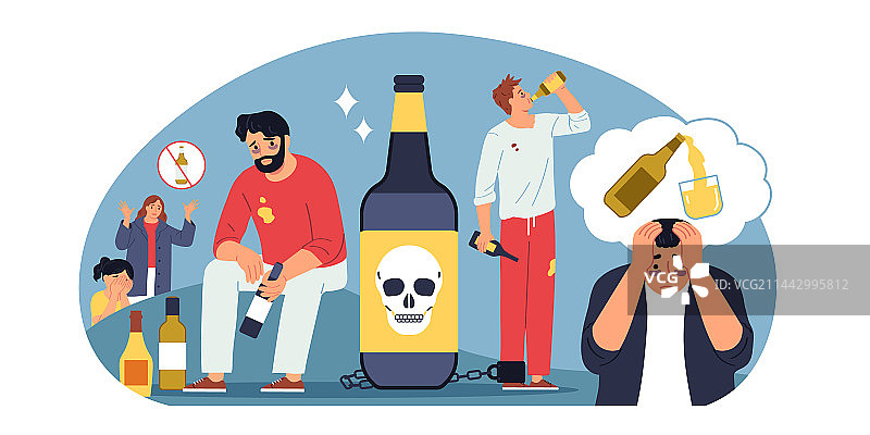 酒精依赖组合图片素材