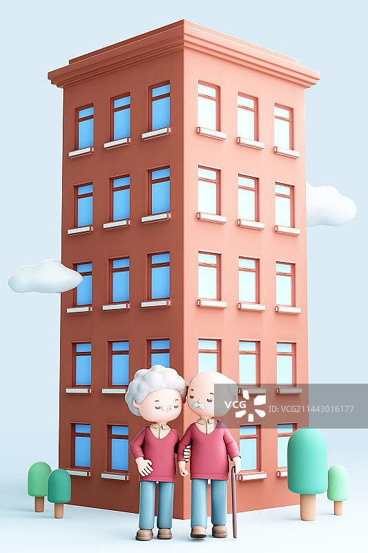 3D渲染的可爱的卡通人物图片素材