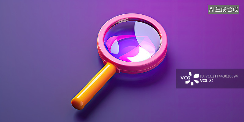 【AI数字艺术】3D渲染元素放大镜图片素材