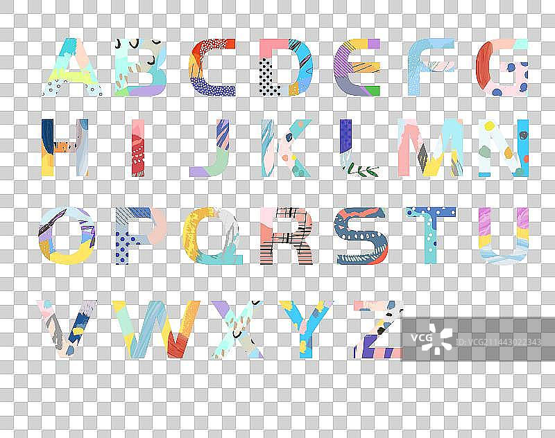 26个字母 矢量字体设计图片素材