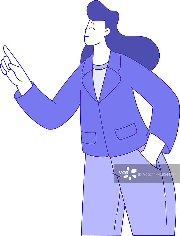 站立并指示的女商人角色图片素材