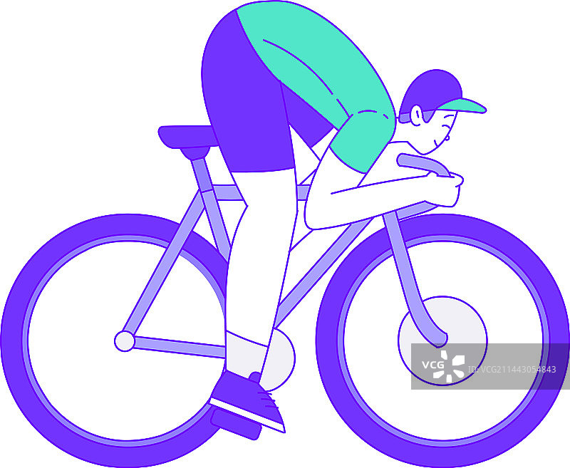 骑自行车享受健康的男人图片素材