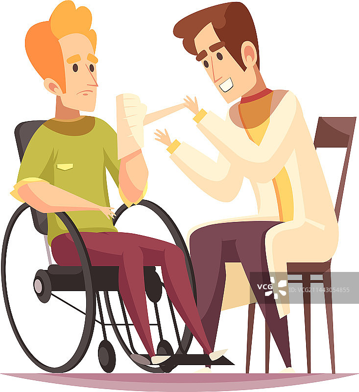 骨科轮椅病人组合图片素材