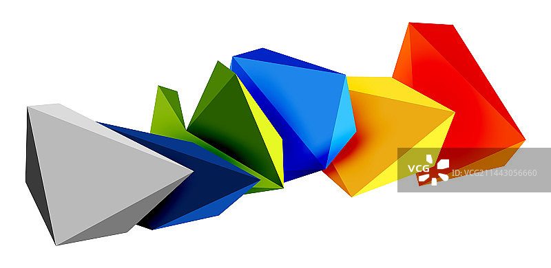 3d低多边形三角形设计元素图片素材