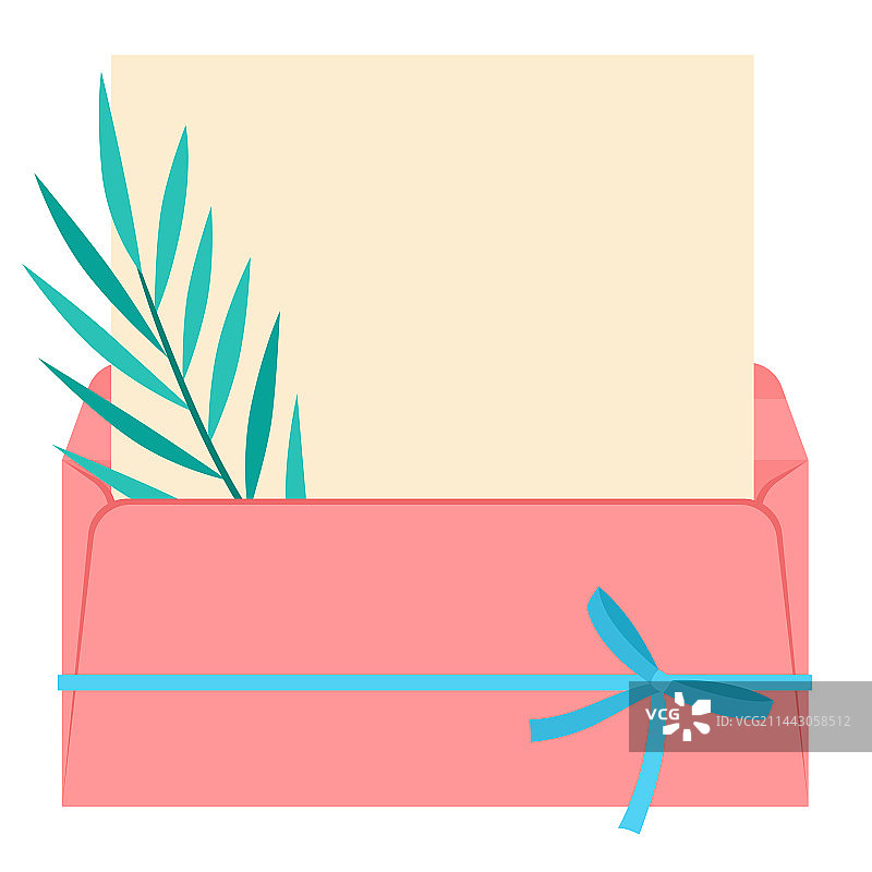 带装饰的浪漫字母IN信封模板图片素材