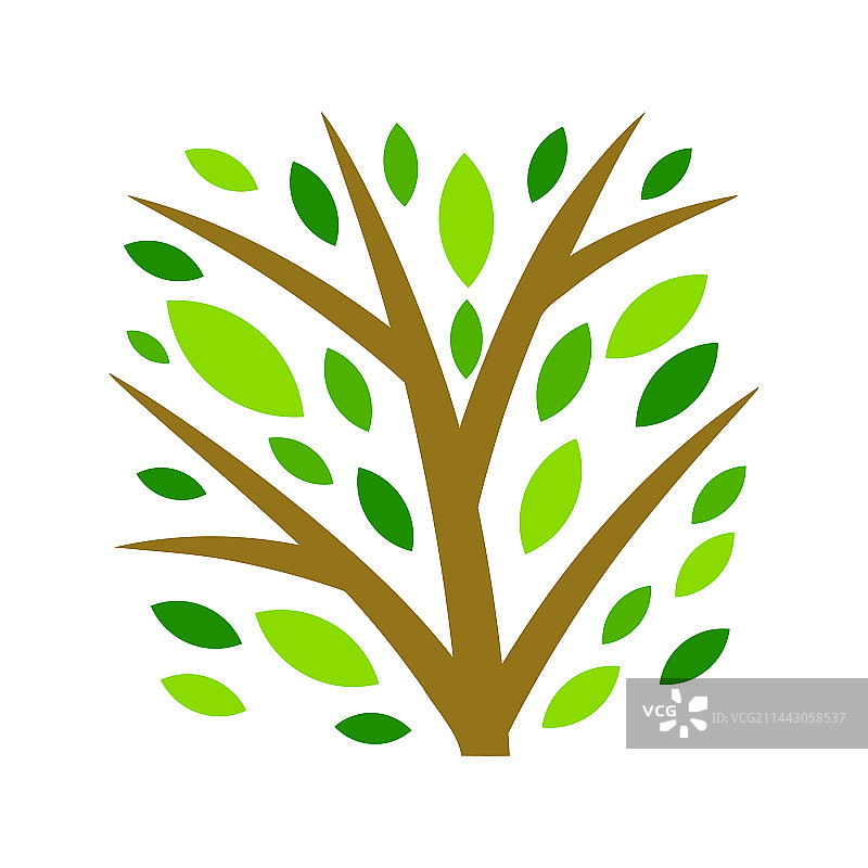 风格化的树叶树木概念图片素材