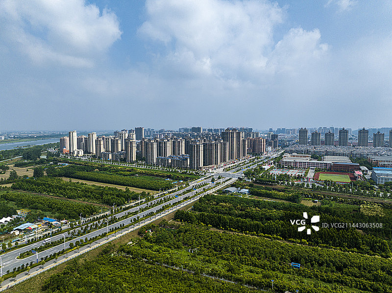 航拍安徽省宿州市灵璧县网红桥风光图片素材