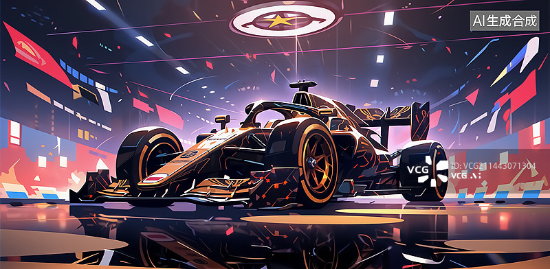 【AI数字艺术】方程式赛车插画图片素材