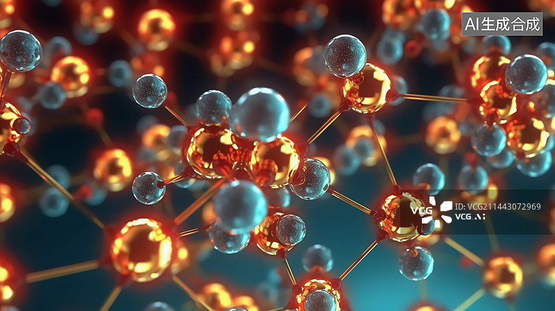 【AI数字艺术】微观世界下的DNA物质图片素材