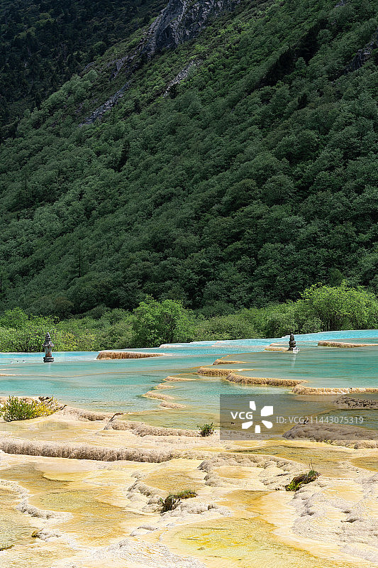 四川黄龙钙华池图片素材