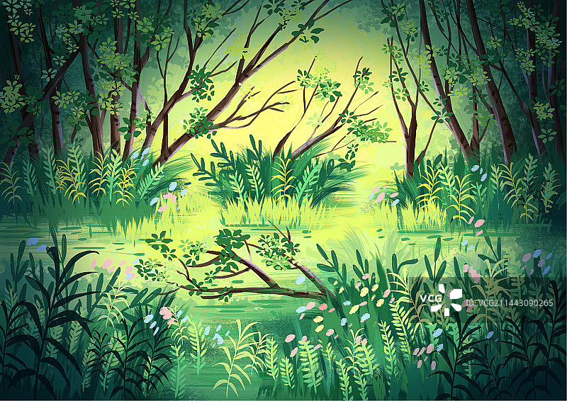 轻质感森林肌理插画图片素材